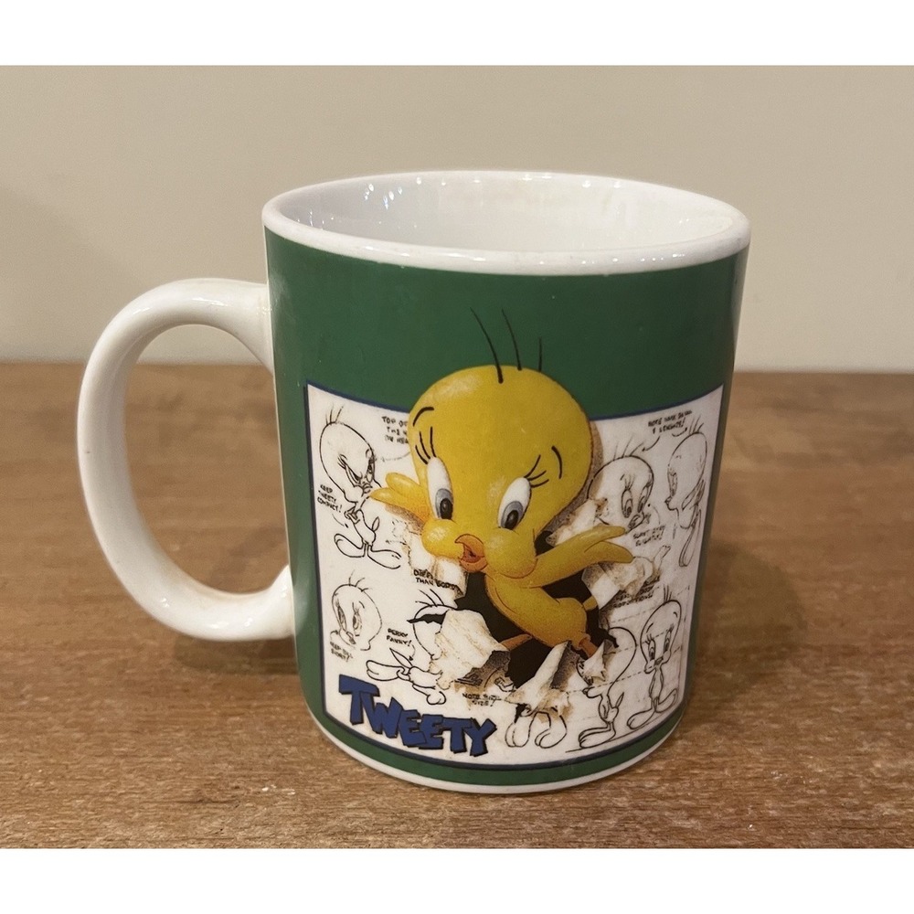 Vintage 1995 Tweety Bird Warner Bros Studio Store Coffee Mug Cup Looney Toons WB - Picture 4 of 8